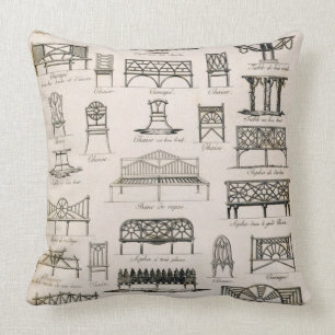 Designs for garden seats, from 'A Compendium of Dr Cushion