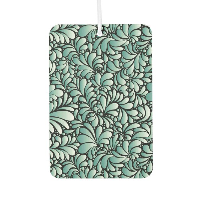 Desirable Fleur Pattern in Minty Green Car Air Freshener (Front)
