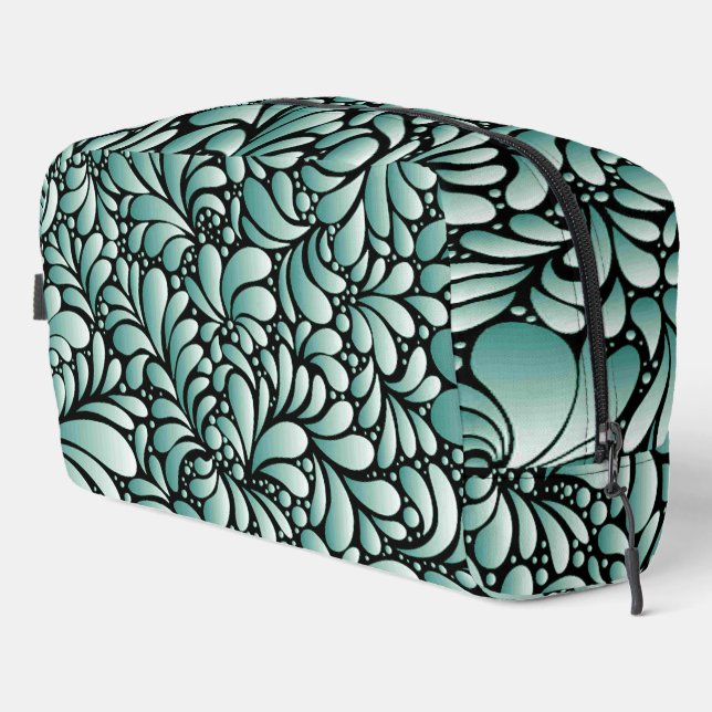 Desirable Fleur Pattern in Minty Green Dopp Kit (Right Corner)