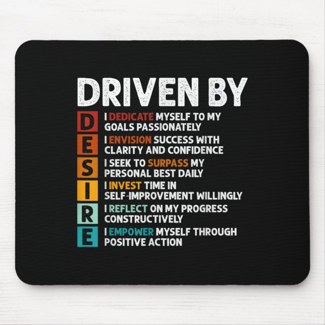 Desire Definition Motivational Quote Affirmations  Mouse Pad (Front)
