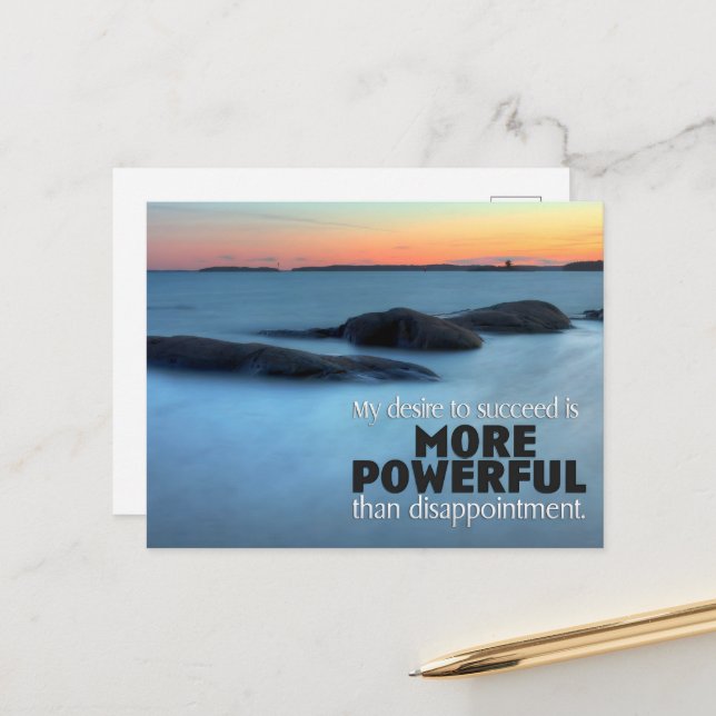 "Desire to succeed" Motivation Affirmation Postcard (Front/Back In Situ)