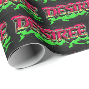Desiree Vorname Name Graffiti red green Wrapping Paper