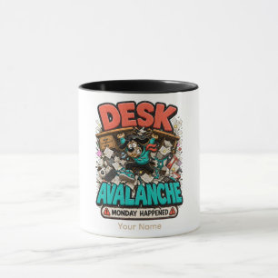 Desk Avalanche Personalised Funny Office T-Shirt Mug