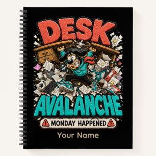 Desk Avalanche Personalised Funny Office T-Shirt Notebook