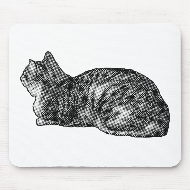 Desk Buddy: Resting Tabby Mouse Pad (Front)