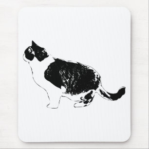 Desk Cat, Clear Shape Mouse Pad