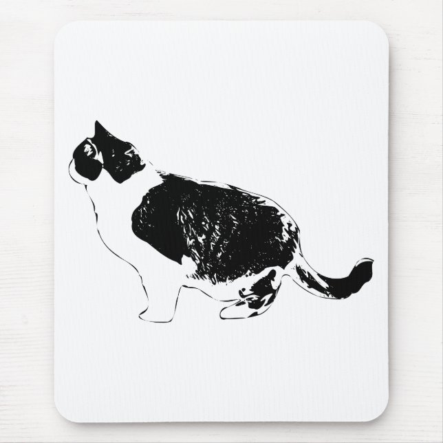 Desk Cat, Clear Shape Mouse Pad (Front)