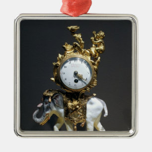 Desk clock metal tree decoration