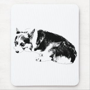 Desk Corgi, Anchored Focus Mouse Pad