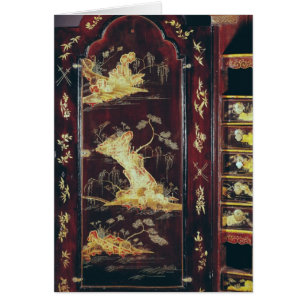 Desk decorated with Chinese lacquer