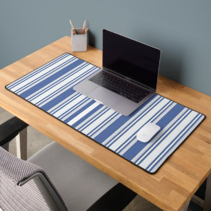 Desk Mat Blue & White Stripe