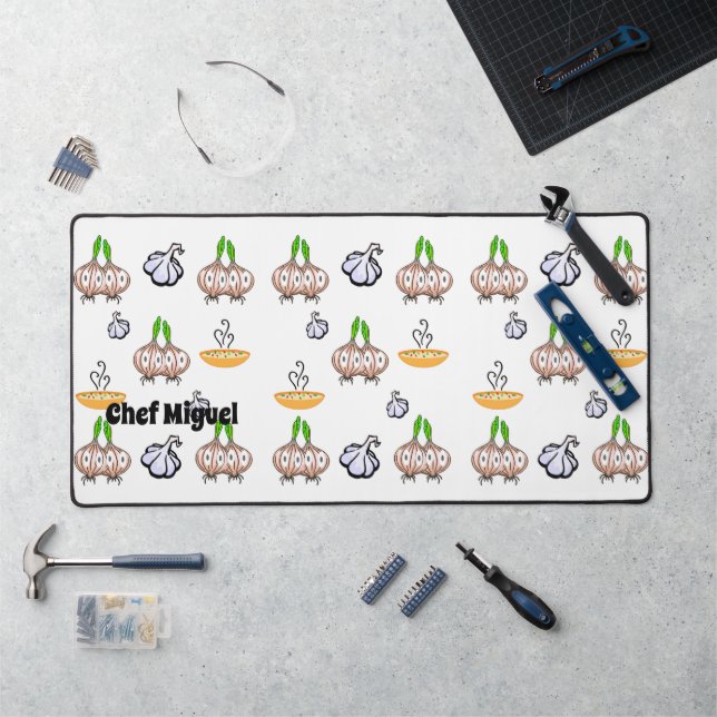 Desk Mat Chef Kitchen Garlic (Workstation)