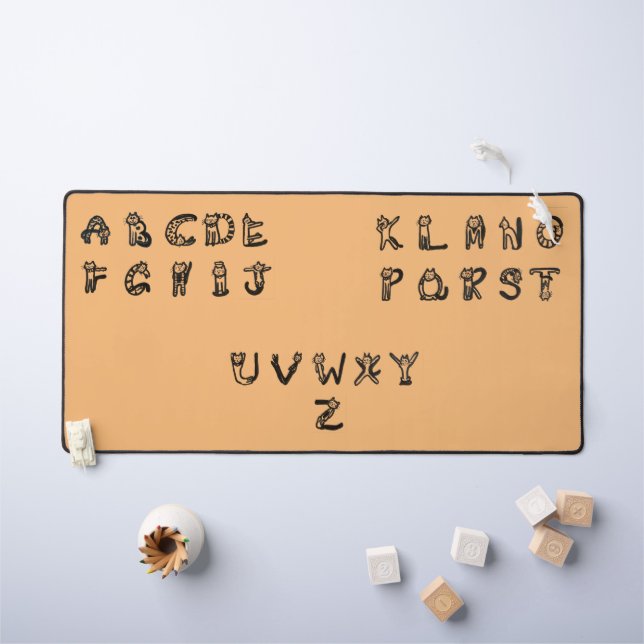 Desk Mat - Feline Alphabet (Kids Table)