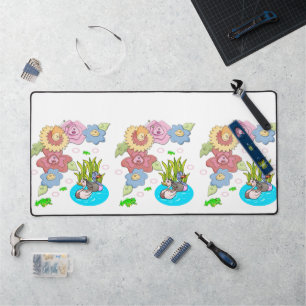 Desk Mat Frogs Ducks Pond