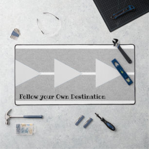 Desk Mat Grey Arrows Follow Destination