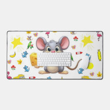 Desk Mat Mouse Cheese Cat Trucks