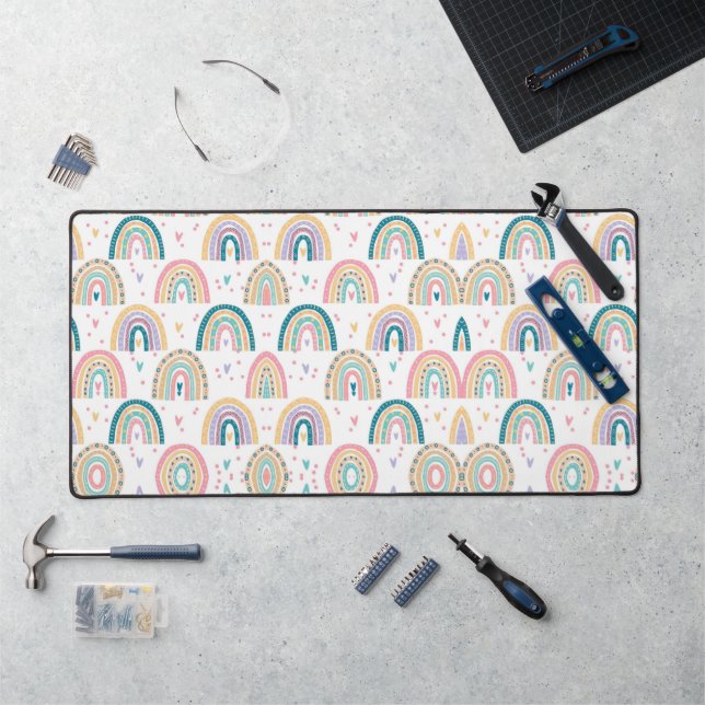 Desk Mat Rainbow Watercolor  (Workstation)