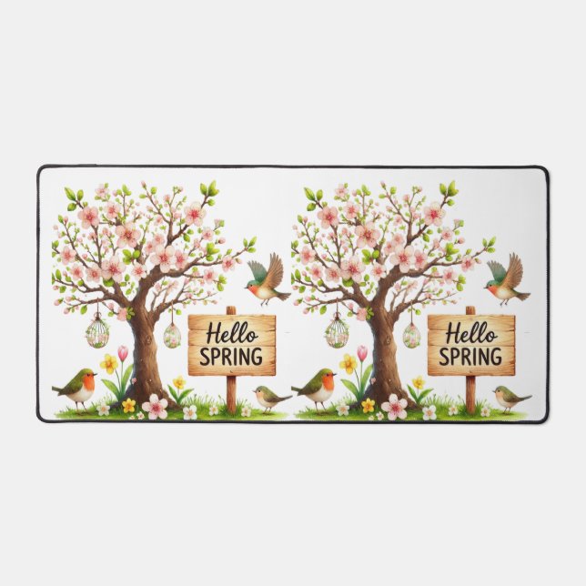 Desk Mat-Spring Floral Desk Pad (Front)