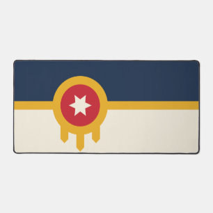 Desk Mat with flag of Tulsa City, USA
