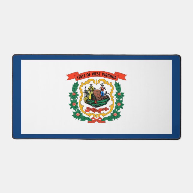 Desk Mat with flag of West Virginia State (Front)