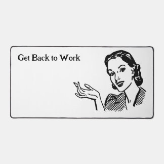 Desk Mat with Retro Lady * Get Back To Work