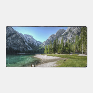 Desk Mats with Person Showing Grey Mountain