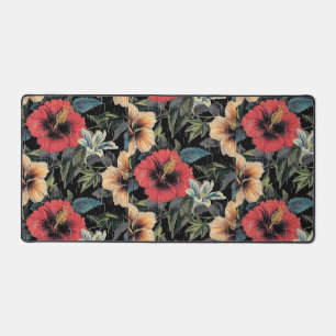 Desk Matt with Hibiscus Floral Design Mat