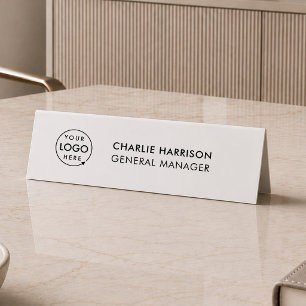 Desk Name Plate Custom Logo Table Tent Sign