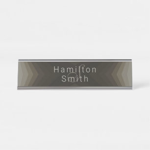 Desk Name Plate - HAMbyWG - Taupe Brown