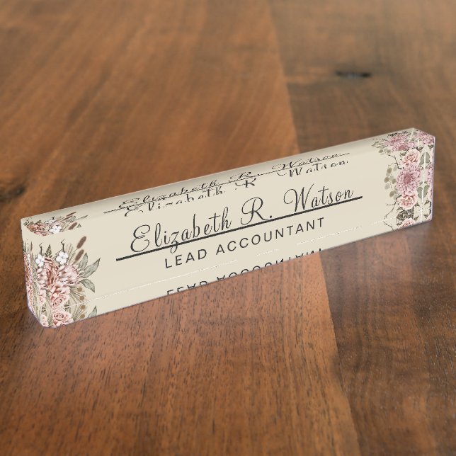 Desk Name Plate New Job Personalised  Gift For Her (Side)