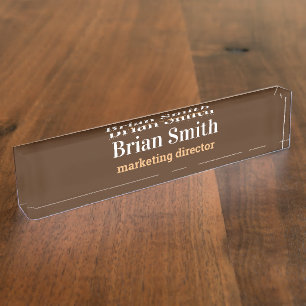 Desk name plate rustic, custom desk name plate
