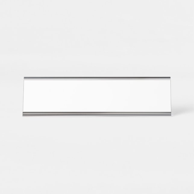 Desk Name Plate, Standard (2" x 8"), Silver Desk Name Plate (Front)