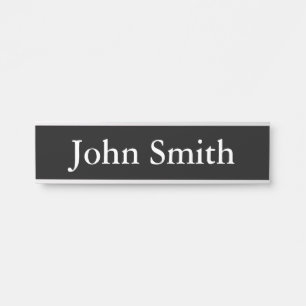 Desk Name Plate, Standard (2" x 8"), Silver Door Sign