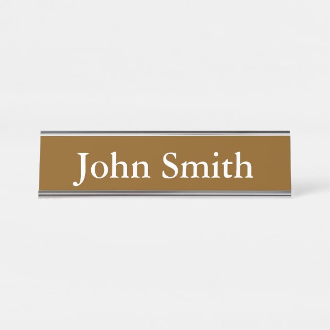 Desk Name Plate, Standard (2" x 8"), Silver Plate (Front)