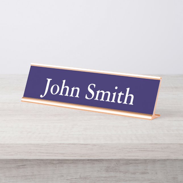 Desk Name Plate, Standard (2" x 8"), Silver Plate (Front)