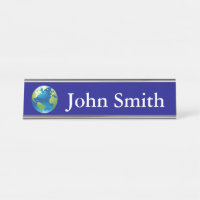 Desk Name Plate, Standard (2" x 8"), Silver