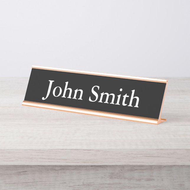 Desk Name Plate, Standard (2" x 8"), Silver Plate (Front)