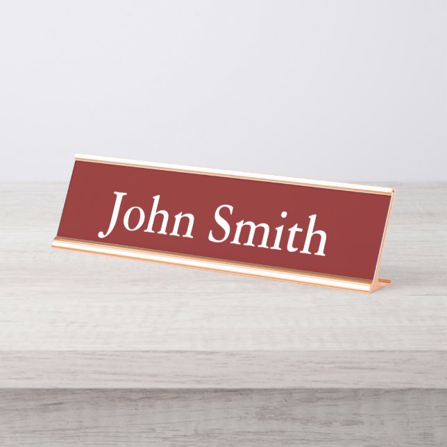 Desk Name Plate, Standard (2" x 8"), Silver Plate (Front)