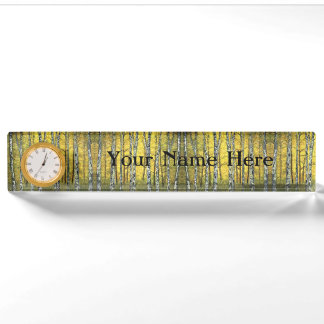 Desk Name Plate w/ Clock Option - Acadian Autumn
