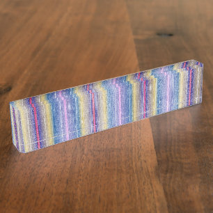 Desk Name Plates colourful wood