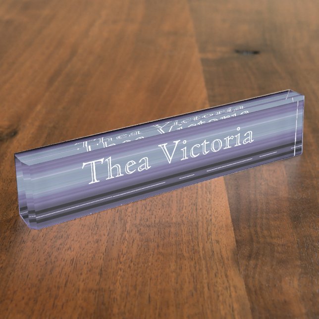 Desk Nameplate - HAMbyWhiteGlove - Lilac (Side)