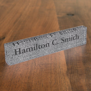 Desk Nameplate - HAMbyWhiteGlove - Tweed