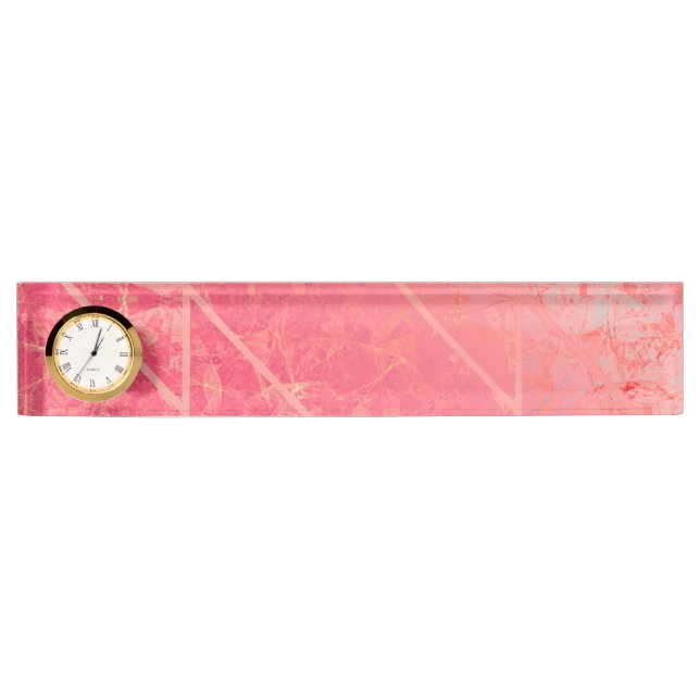 Desk Nameplate Pink Marble Texture (Front)