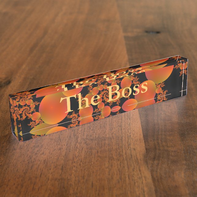 Desk Nameplate   Spiral Oranges (Side)