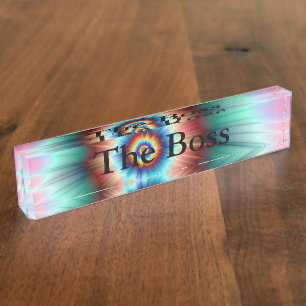 Desk Nameplate  Tie Dye Comet