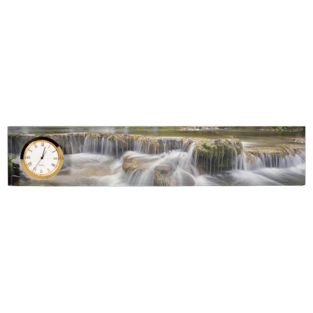 Desk Nameplate with Clock/Waterfalls (Front)