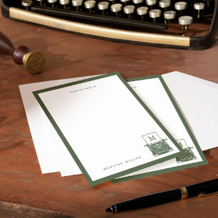 Desk of Personalised Vintage Typewriter Monogram Card