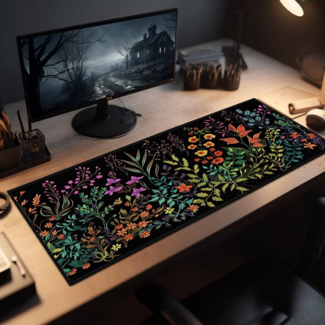 Desk Pad, Wildflowers Lavender And Orange Mat (Creator Uploaded)