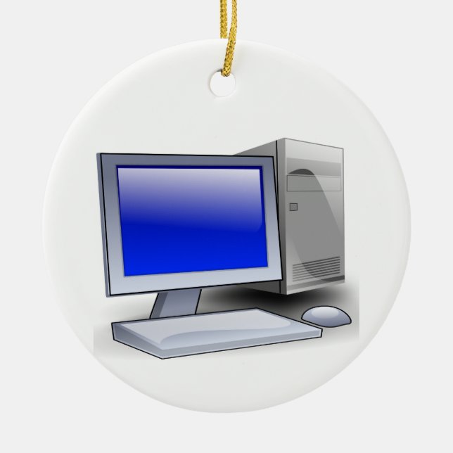 Desktop Computer Ceramic Ornament (Front)