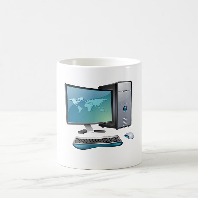 Desktop Computer with Monitor, Keyboard and Mouse Coffee Mug (Creator Uploaded)
